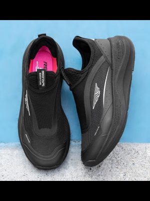 Redtape Women's Slip-On Sneakers | Full Black Edition